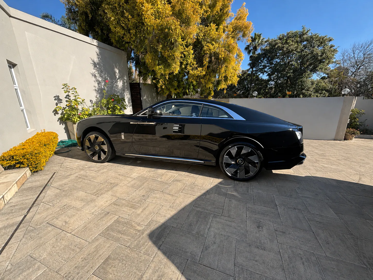 Vehicle being professionally detailed